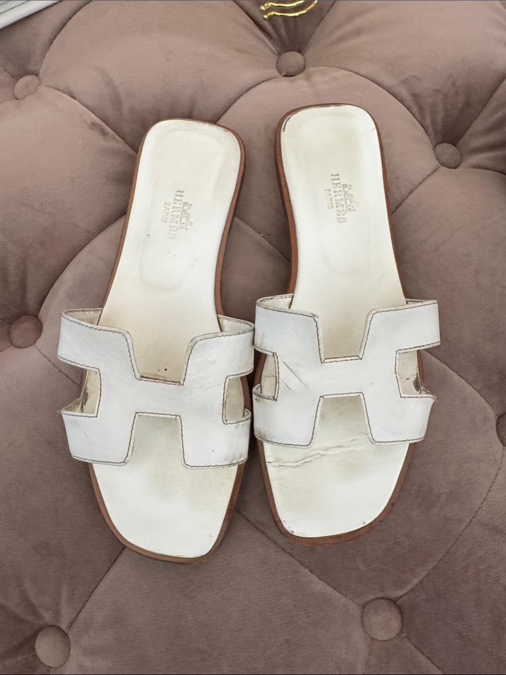 Hermes  Leather Slide Sandals
